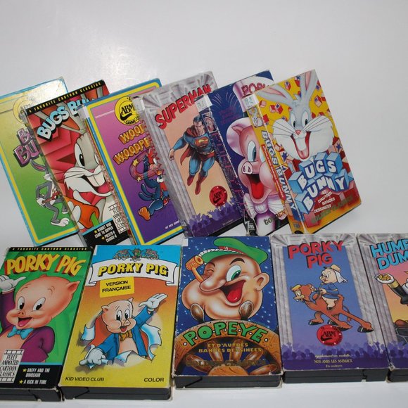 VHS Vintage (superman, popeye, porky pig, bugs bunny, humpty dumpty,...) - Picture 1 of 10